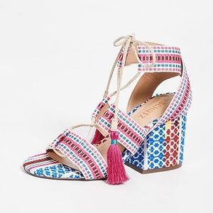 SCHUTZ Colorful Strappy Block Heel Sandals